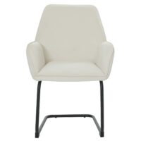 Freischwinger Esszimmerstuhl Küchenstuhl Stoff Öko-Tex creme-beige