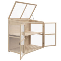 Frühbeet 2-stufig, 103x61x103 cm, wetterfest aus Holz, Farbe Natur.