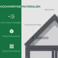 Frühbeet Mini Gewächshaus wetterfest mit 3 Ebenen Holz Polycarbonat