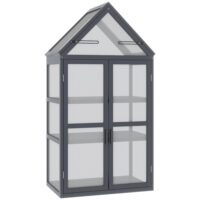 Frühbeet Mini Gewächshaus wetterfest mit 3 Ebenen Holz Polycarbonat