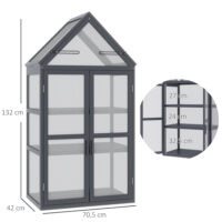 Frühbeet Mini Gewächshaus wetterfest mit 3 Ebenen Holz Polycarbonat