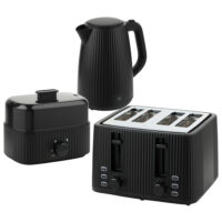 Frühstücksset Wasserkocher Toaster und Eierkocher 1,7L 4 Scheiben schwarz