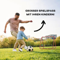 Roter solider Fussball Rebounder aus Stahl mit 5 einstellbaren Rückprallstufen, perfekt für individuelles oder Mannschaftstraining.