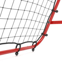Roter solider Fussball Rebounder aus Stahl mit 5 einstellbaren Rückprallstufen, perfekt für individuelles oder Mannschaftstraining.