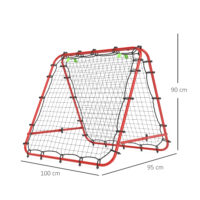 Roter solider Fussball Rebounder aus Stahl mit 5 einstellbaren Rückprallstufen, perfekt für individuelles oder Mannschaftstraining.