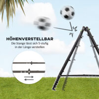 Schwarzer robuster Fussball Rebounder aus Stahl mit 5 einstellbaren Rückprallstufen für vielseitiges Training.