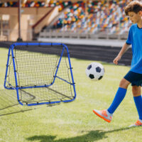 Blauer Fussball Rebounder, als Kickback Tor konzipiert, ideal für das Fussballtraining zu Hause oder im Verein.