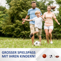 Blauer Fussball Rebounder, als Kickback Tor konzipiert, ideal für das Fussballtraining zu Hause oder im Verein.