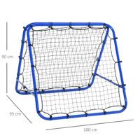Blauer Fussball Rebounder, als Kickback Tor konzipiert, ideal für das Fussballtraining zu Hause oder im Verein.