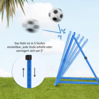 Blauer klappbarer Fussball Rebounder, vielseitig einsetzbar auch für Baseball, 63x63cm gross, ideal für flexible Trainingseinheiten.