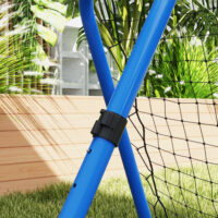 Blauer klappbarer Fussball Rebounder, vielseitig einsetzbar auch für Baseball, 63x63cm gross, ideal für flexible Trainingseinheiten.