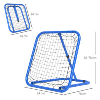 Blauer klappbarer Fussball Rebounder, vielseitig einsetzbar auch für Baseball, 63x63cm gross, ideal für flexible Trainingseinheiten.