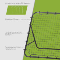 Fussball Rebounder Rückprallwand verstellbar für Training Jugendliche