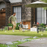 Schwarzes 2er-Set klappbarer Fussballtore mit stabilem Metallrahmen, 90x36x60cm, ideal für den Garten und einfache Lagerung.
