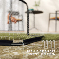 Schwarzes 2er-Set klappbarer Fussballtore mit stabilem Metallrahmen, 90x36x60cm, ideal für den Garten und einfache Lagerung.
