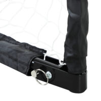 Schwarzes 2er-Set klappbarer Fussballtore mit stabilem Metallrahmen, 90x36x60cm, ideal für den Garten und einfache Lagerung.