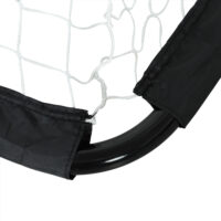 Schwarzes 2er-Set klappbarer Fussballtore mit stabilem Metallrahmen, 90x36x60cm, ideal für den Garten und einfache Lagerung.