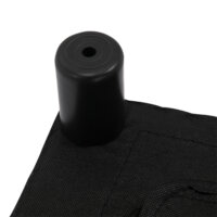 Ein weisser Chesterfield Fusshocker aus Kunstleder, Maße 40x30x24cm.