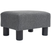 Fusshocker Sitzhocker mit Stoffbezug für Wohnzimmer grau
