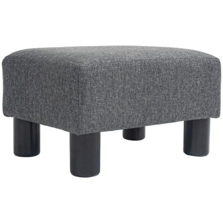 Fusshocker Sitzhocker mit Stoffbezug für Wohnzimmer grau