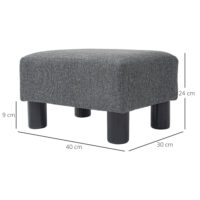 Fusshocker Sitzhocker mit Stoffbezug für Wohnzimmer grau
