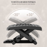 Fussstütze höhenverstellbar ergonomisch Homeoffice Schwarz – Produktfoto zeigt modernes Design, hochwertige Materialien und funktionale Eigenschaften ideal für Wohn- oder Arbeitsbereiche. Perfekt als Einrichtungsinspiration oder zur Produktpräsentation in einem Onlineshop.