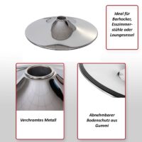 Fussteller Fussplatte Barhocker Barstuhl Drehstuhl Chrom Ø38,5cm