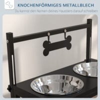 Futterstation erhöht für Hunde Edelstahl schwarz silber