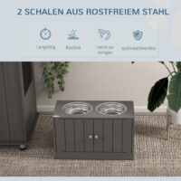 Futterstation erhöht mit Stauraum für grosse Hunde