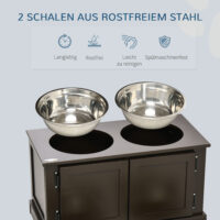 Futterstation erhöht mit Stauraum für Hunde und Katzen