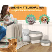 Futtertonne Trockenfutterbehälter faltbar mit Zubehör 25kg