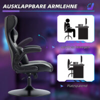 Gamingstuhl ergonomisch mit Kopf- & Lendenkissen Schwarz-Grau – Produktfoto zeigt modernes Design, hochwertige Materialien und funktionale Eigenschaften ideal für Wohn- oder Arbeitsbereiche. Perfekt als Einrichtungsinspiration oder zur Produktpräsentation in einem Onlineshop.