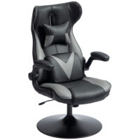 Gamingstuhl ergonomisch mit Kopf- & Lendenkissen Schwarz-Grau – Produktfoto zeigt modernes Design, hochwertige Materialien und funktionale Eigenschaften ideal für Wohn- oder Arbeitsbereiche. Perfekt als Einrichtungsinspiration oder zur Produktpräsentation in einem Onlineshop.