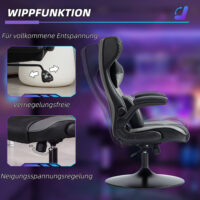 Gamingstuhl ergonomisch mit Kopf- & Lendenkissen Schwarz-Grau – Produktfoto zeigt modernes Design, hochwertige Materialien und funktionale Eigenschaften ideal für Wohn- oder Arbeitsbereiche. Perfekt als Einrichtungsinspiration oder zur Produktpräsentation in einem Onlineshop.