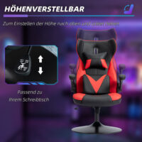Gamingstuhl ergonomisch mit Kopf- & Lendenkissen Schwarz-Rot – Produktfoto zeigt modernes Design, hochwertige Materialien und funktionale Eigenschaften ideal für Wohn- oder Arbeitsbereiche. Perfekt als Einrichtungsinspiration oder zur Produktpräsentation in einem Onlineshop.