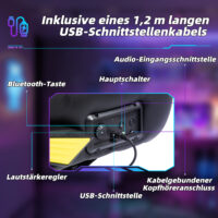 Gamingstuhl ergonomisch mit Lautsprecher & Wippfunktion Schwarz & Gelb – Produktfoto zeigt modernes Design, hochwertige Materialien und funktionale Eigenschaften ideal für Wohn- oder Arbeitsbereiche. Perfekt als Einrichtungsinspiration oder zur Produktpräsentation in einem Onlineshop.