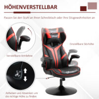 Gamingstuhl ergonomisch Schwarz-Rot – Produktfoto zeigt modernes Design, hochwertige Materialien und funktionale Eigenschaften ideal für Wohn- oder Arbeitsbereiche. Perfekt als Einrichtungsinspiration oder zur Produktpräsentation in einem Onlineshop.