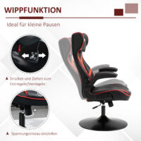 Gamingstuhl ergonomisch Schwarz-Rot – Produktfoto zeigt modernes Design, hochwertige Materialien und funktionale Eigenschaften ideal für Wohn- oder Arbeitsbereiche. Perfekt als Einrichtungsinspiration oder zur Produktpräsentation in einem Onlineshop.