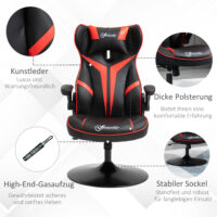 Gamingstuhl ergonomisch Schwarz-Rot – Produktfoto zeigt modernes Design, hochwertige Materialien und funktionale Eigenschaften ideal für Wohn- oder Arbeitsbereiche. Perfekt als Einrichtungsinspiration oder zur Produktpräsentation in einem Onlineshop.