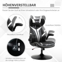 Gamingstuhl ergonomisch Schwarz-Weiss – Produktfoto zeigt modernes Design, hochwertige Materialien und funktionale Eigenschaften ideal für Wohn- oder Arbeitsbereiche. Perfekt als Einrichtungsinspiration oder zur Produktpräsentation in einem Onlineshop.