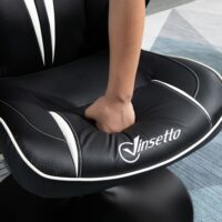 Gamingstuhl ergonomisch Schwarz-Weiss – Produktfoto zeigt modernes Design, hochwertige Materialien und funktionale Eigenschaften ideal für Wohn- oder Arbeitsbereiche. Perfekt als Einrichtungsinspiration oder zur Produktpräsentation in einem Onlineshop.