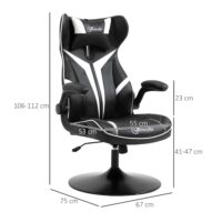 Gamingstuhl ergonomisch Schwarz-Weiss – Produktfoto zeigt modernes Design, hochwertige Materialien und funktionale Eigenschaften ideal für Wohn- oder Arbeitsbereiche. Perfekt als Einrichtungsinspiration oder zur Produktpräsentation in einem Onlineshop.