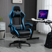 Bürostuhl Gamingstuhl ergonomisch mit Kopfstütze blau schwarz