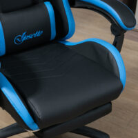 Bürostuhl Gamingstuhl ergonomisch mit Kopfstütze blau schwarz