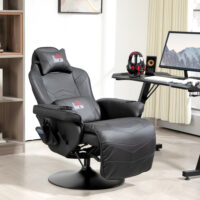 Gaming Stuhl verstellbar mit Massage und Fussstütze Kunstleder