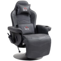 Gaming Stuhl verstellbar mit Massage und Fussstütze Kunstleder
