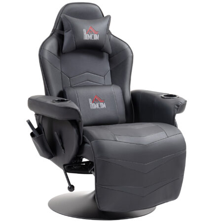 Gaming Stuhl verstellbar mit Massage und Fussstütze Kunstleder