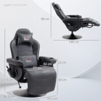 Gaming Stuhl verstellbar mit Massage und Fussstütze Kunstleder