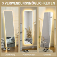 Ganzkörperspiegel LED dimmbar rahmenlos mit Touchfunktion