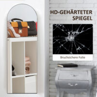 Ganzkörperspiegel rahmenlos freistehend 50x150cm schwarz